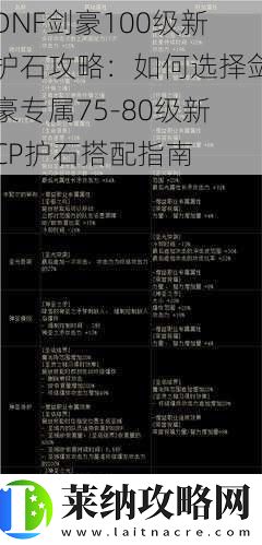DNF剑豪100级新护石攻略
