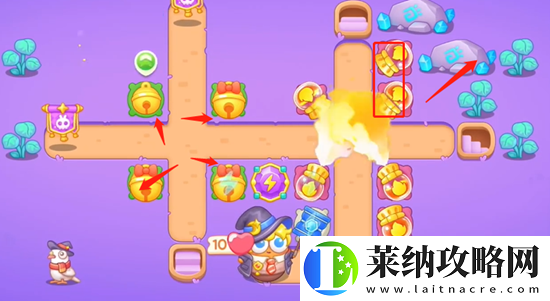保卫萝卜4阿波与魔法宝藏第57关通关攻略