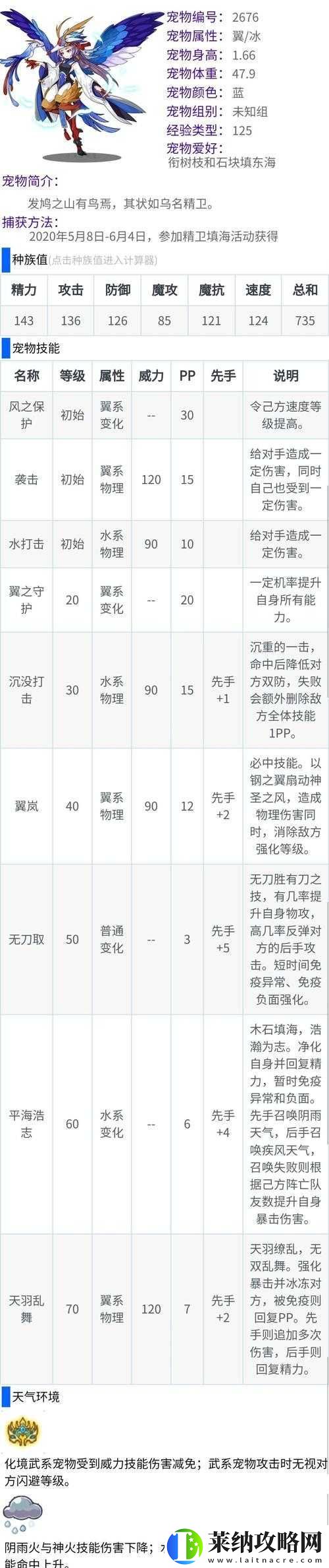 洛克王国精卫技能宝典