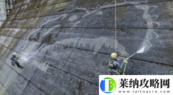 日本佐贺水库大坝惊现哥斯拉壁画！看似天成实际人为