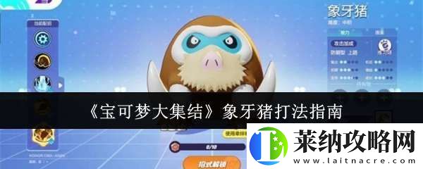宝可梦大集结象牙猪怎么打