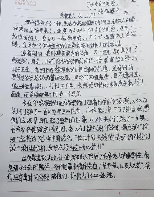 三个校花慰问养老院老人作文